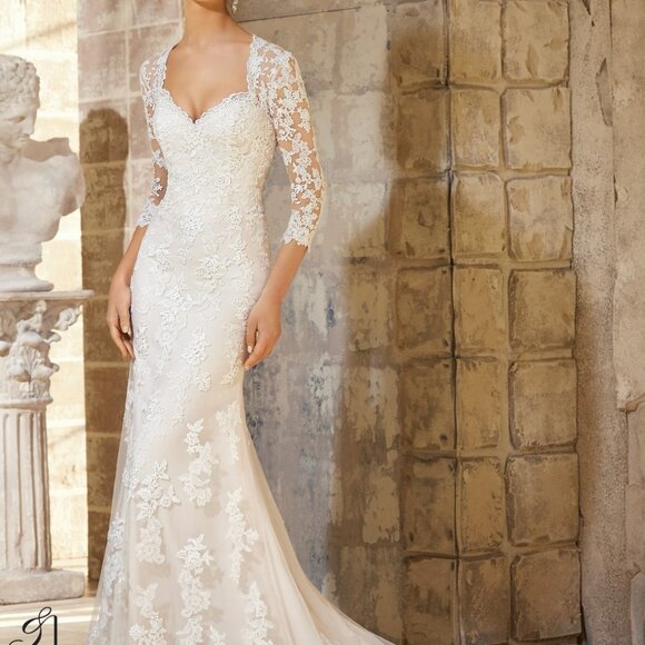 Mori Lee Lace Wedding Dress size 2 - Picture 1 of 4